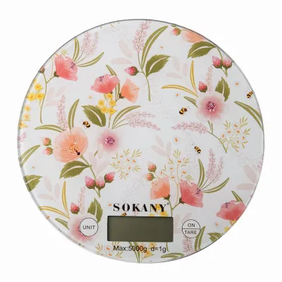 Весы кухонные электронные SOKANY SK-19023 до 5 кг с плоской платформой, белый