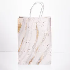 Подарочный пакет крафтовый 12 штук в упаковке 15*8*21 см, белый