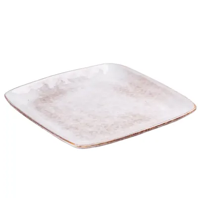 Тарелка плоская квадратная из фарфора 26,5 см, бежевый