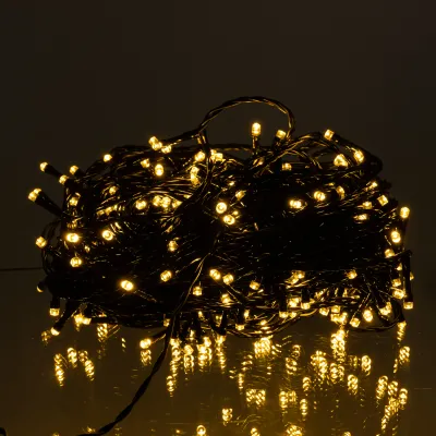 Гірлянда Нитка вулична 300 LED 30 м на сонячній батареї чорна, жовтий Гірлянда Нитка вулична 300 LED 30 м на сонячній батареї чорна, жовтий
