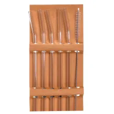 Набор стеклянных соломинок 19,5 см 5 штук + щеточка