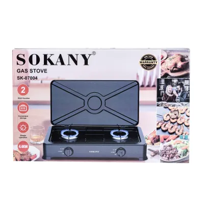 Настольная газовая плита двухконфорочная SOKANY SK-07004 для баллонного газа Настольная газовая плита двухконфорочная SOKANY SK-07004 для баллонного газа