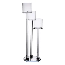 Подсвечник декоративный на 3 свечи стеклянный 37.5 см