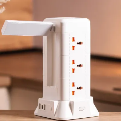 Сетевой фильтр-удлинитель TOWER 9 розеток LED-лампа 3USB + 1PD 2,8 метра