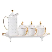 Чайный сервиз фарфоровый на 6 персон 8 предметов, белый