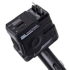 Автомобильное зарядное устройство 4 в 1 с выдвижным кабелем, черный