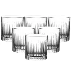 Набор стаканов для виски ребристых из толстого стекла 6 штук по 310 мл, прозрачный