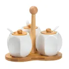 Набор баночек для сыпучих продуктов 3 штуки по 200 мл с ложками, белый