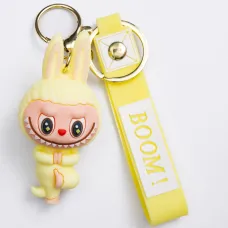 Брелок для ключів Лабубу Yellow Yoga 4*8 см