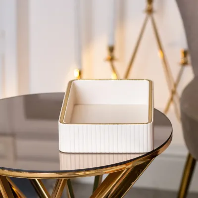 Салфетница из эко-кожи для дома, белый