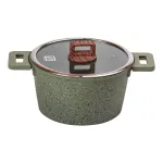 Кастрюля алюминиевая MGC с гранитным покрытием 5.3 л, зеленый