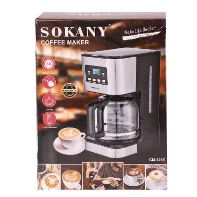 Кофеварка капельная Sokany CM-121E с подогревом кофейника 1,5 л