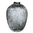 Ваза декоративная Bixuan в стиле ретро стеклянная 30 см, серый