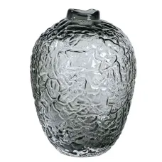 Ваза декоративная Bixuan в стиле ретро стеклянная 30 см, серый