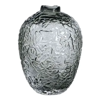 Ваза декоративная Bixuan в стиле ретро стеклянная 30 см, серый