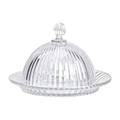 Блюдо для закусок с крышкой стеклянное 20 см
