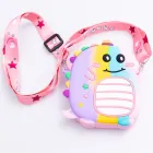 Сумочка-гаманець Динозавр силіконова на блискавці 12*11*3 см, райдужний