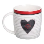 Чашка фарфоровая I love you 400 мл, белый с черным Чашка фарфоровая I love you 400 мл, белый с черным