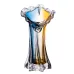Ваза ручної роботи Crystal Coast скляна 24.5 см, жовто-синій, жовто-синій