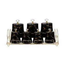 Набор баночек для сыпучих продуктов 600/250 мл на металлической подставке