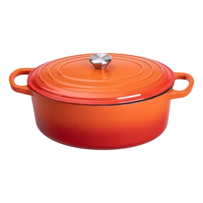 Гусятниця чавунна з емальованим покриттям 6 л, помаранчевий Гусятниця чавунна з емальованим покриттям 6 л, помаранчевий