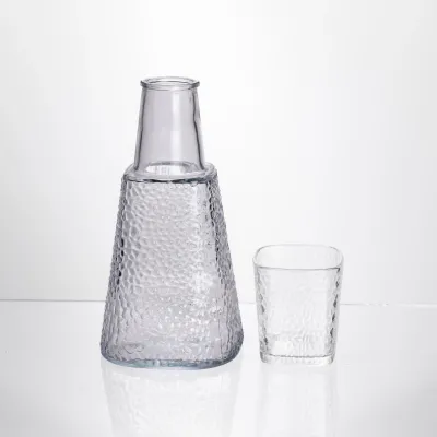 Графин со стаканом-крышкой 1/0,2 л фактурный, прозрачный
