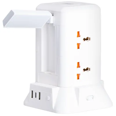 Мережевий фільтр-подовжувач TOWER 6 розеток 3USB + 1PD 2,8 метри Мережевий фільтр-подовжувач TOWER 6 розеток 3USB + 1PD 2,8 метри