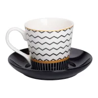 Чашка з блюдцем порцелянова 200 мл, teeth