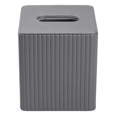 Салфетница из экокожи 13х13х14,7 см, серый