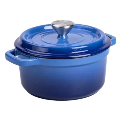 Кокотница чугунная с эмалированным покрытием 2 л, синий
