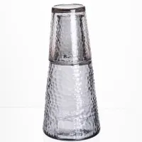 Графин зі склянкою-кришкою 800/250 мл фактурний, прозорий