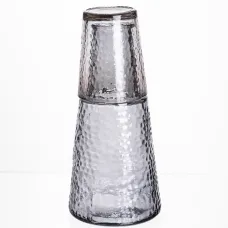 Графин со стаканом-крышкой 800/250 мл фактурный, прозрачный