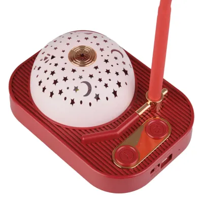 Детская настольная лампа-ночник Проекция звездного неба аккумуляторная, красный Детская настольная лампа-ночник Проекция звездного неба аккумуляторная, красный