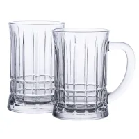 Набір пивних кухлів 2 штуки по 310 мл із товстого скла, прозорий
