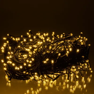 Гирлянда Нить уличная 500 LED 50 м черная, желтый
