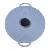 Кришка для посуду силіконова універсальна діаметром 28 см, сірий