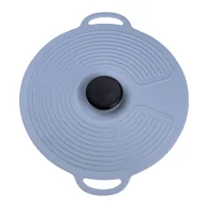 Крышка для посуды силиконовая универсальная диаметром 28 см, серый