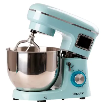 Міксер планетарний Sokany SK-277 із чашею із нержавіючої сталі на 8 л, блакитний