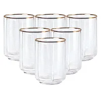 Набір склянок Stunning низьких ребристих 6 штук по 450 мл, прозорий