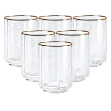 Набор стаканов Stunning низких ребристых 6 штук по 450 мл, прозрачный