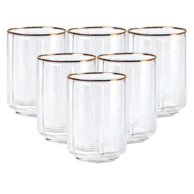 Набір склянок Stunning низьких ребристих 6 штук по 450 мл, прозорий