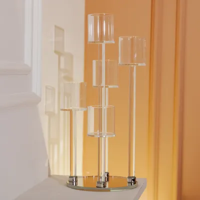 Підсвічник декоративний на 5 свічок скляний 38 см