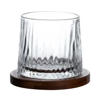 Стакан-доф для виски 300 мл с бамбуковой подставкой, glacier