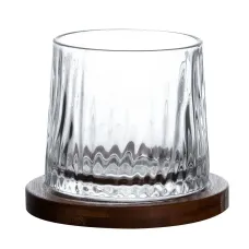 Стакан-доф для виски 300 мл с бамбуковой подставкой, glacier