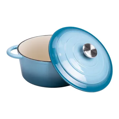 Набор посуды для приготовления чугунный 2/3/4/1 л, голубой