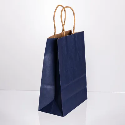 Подарунковий пакет крафтовий 15*8*21 см 12 штук в упаковці, синій Подарунковий пакет крафтовий 15*8*21 см 12 штук в упаковці, синій