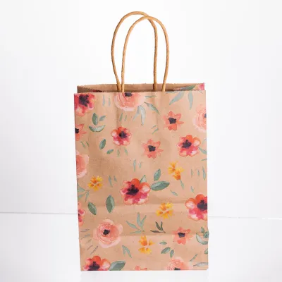 Подарочный пакет 15*8*21 см крафтовый 12 штук в упаковке, красный