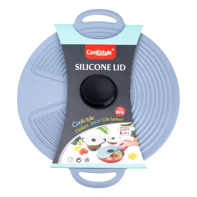 Кришка для посуду силіконова універсальна діаметром 28 см, сірий Кришка для посуду силіконова універсальна діаметром 28 см, сірий