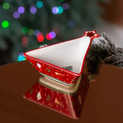 Пиала для десертов и закусок Christmas фарфоровая 15*12*4 см