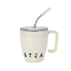 Термочашка Coffee & Tea 480 мл з трубочкою і подвійним відкриванням, білий